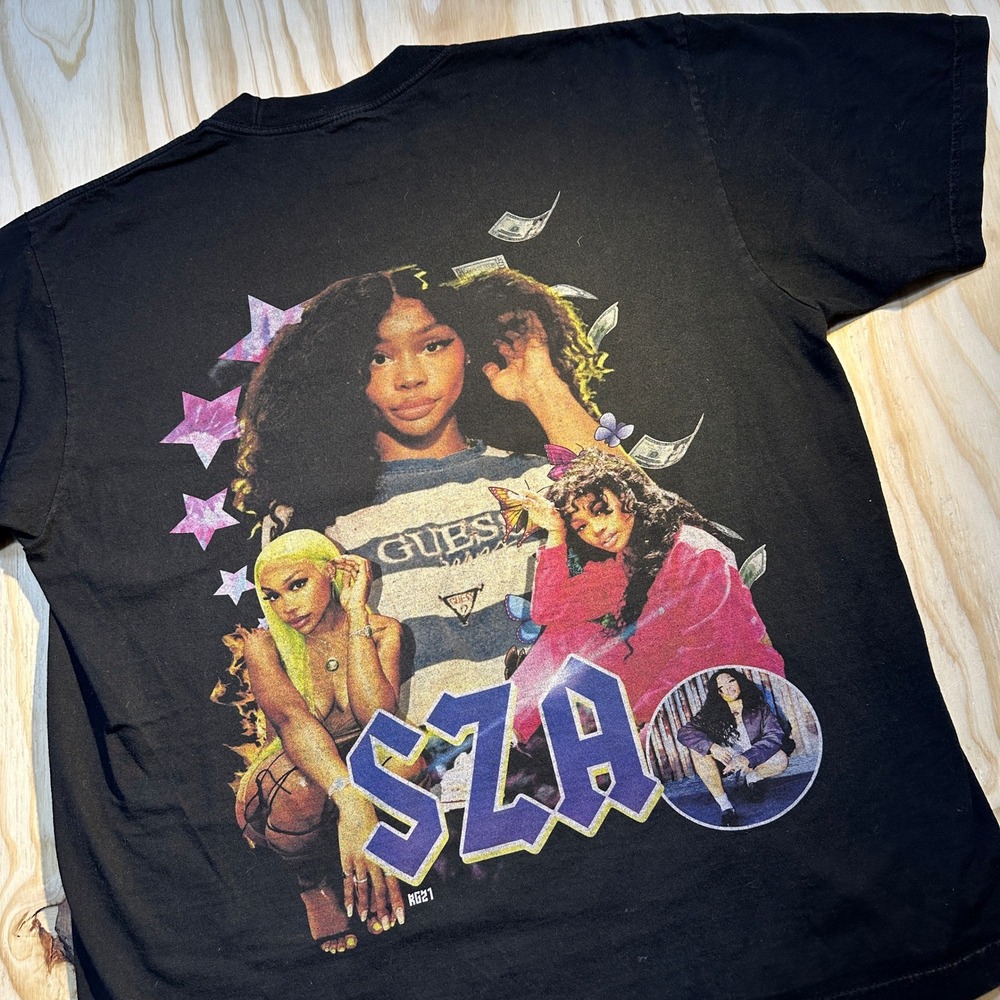 FYBB Summer Walker SZA Graphic T-Shirt Large Black Double Sided R&B Rap Tee
